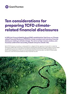 Ten considerations for preparing TCFD climate